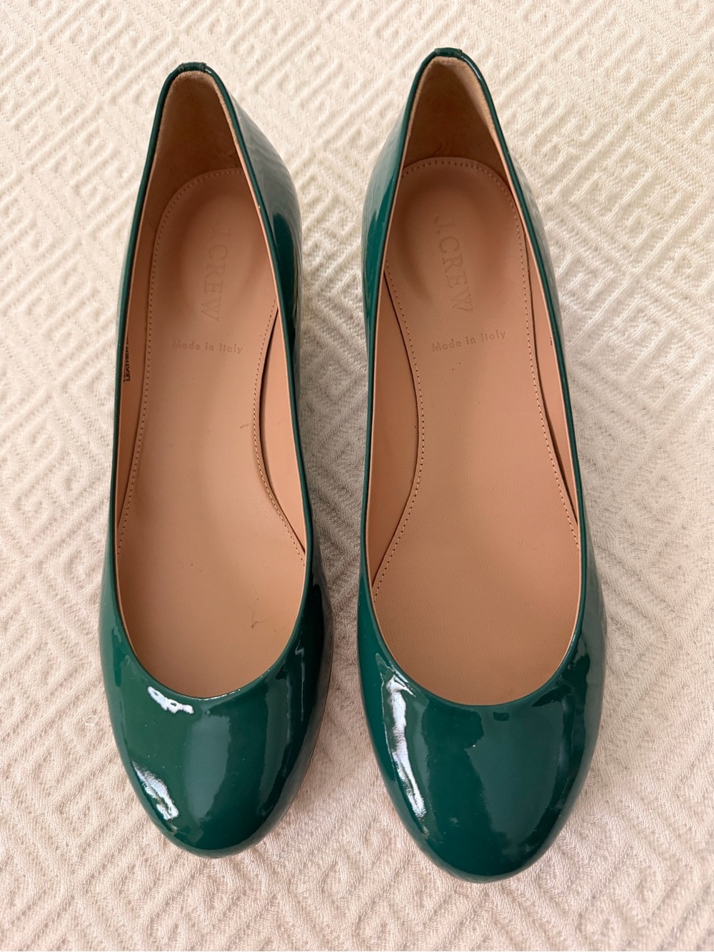 J. Crew Teal Patent Leather Ballet Flats